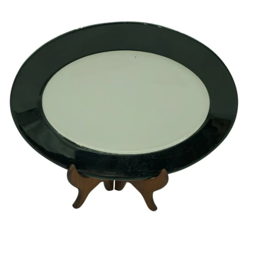 Homer Laughlin Serving 12" Platter White & Black Restaurant Ware